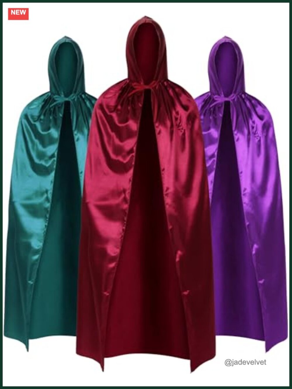 Womens Hooded Cloak Cape Costume Polyester Satin 59 In
